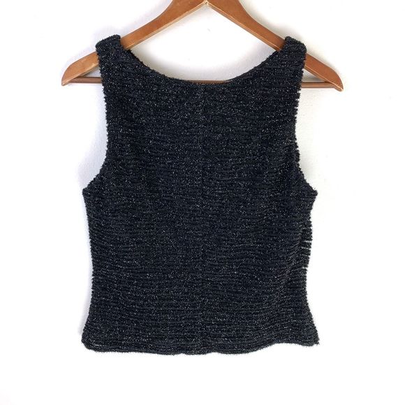 Andrea Polizzi Rex Lester Formal Sleeveless Top Medium Cocktail Metallic Black M - Picture 4 of 5